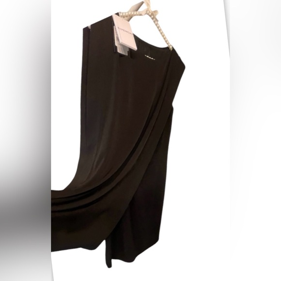 Givenchy Classy Black Dress draping cape-like panel overlays on front & back NWT - Picture 14 of 14